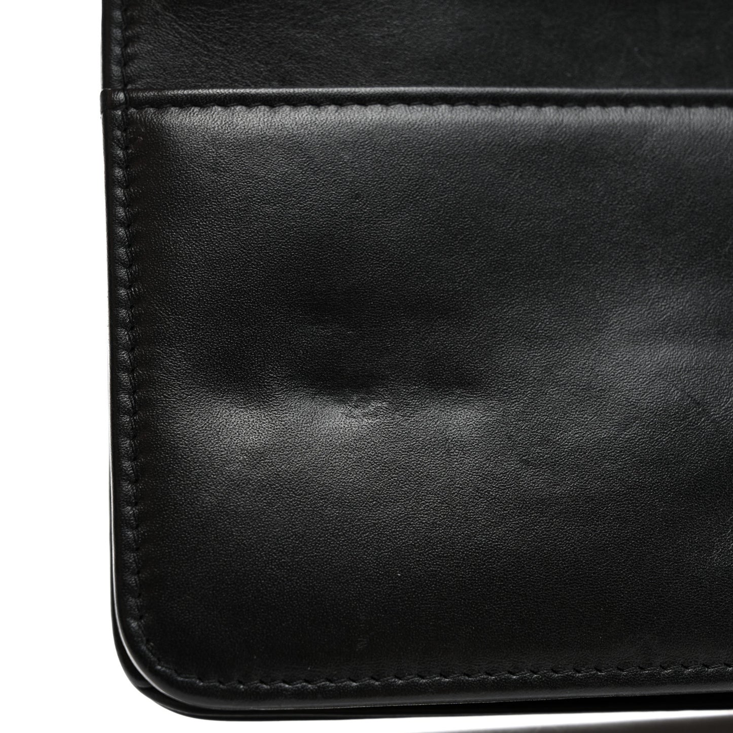 Calfskin Chain 20s Signe Wallet on Chain WOC Black