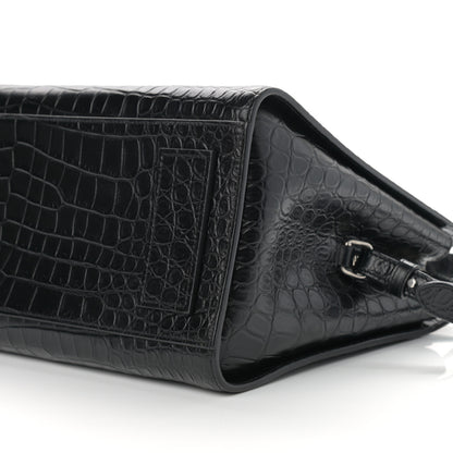 Saint Laurent Calfskin Crocodile Embossed Large Jane Tote Bag Black 10 of 10