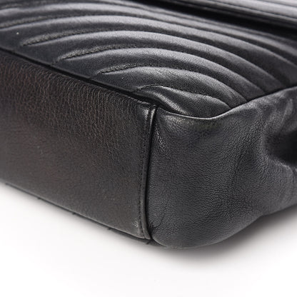 Saint Laurent Sheepskin Matelasse Chevron Monogram Large College Satchel Black 14 of 15