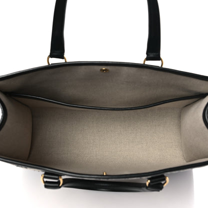 Celine Canvas Calfskin Triomphe Embroidered Mini Horizontal Cabas Black 5 of 8
