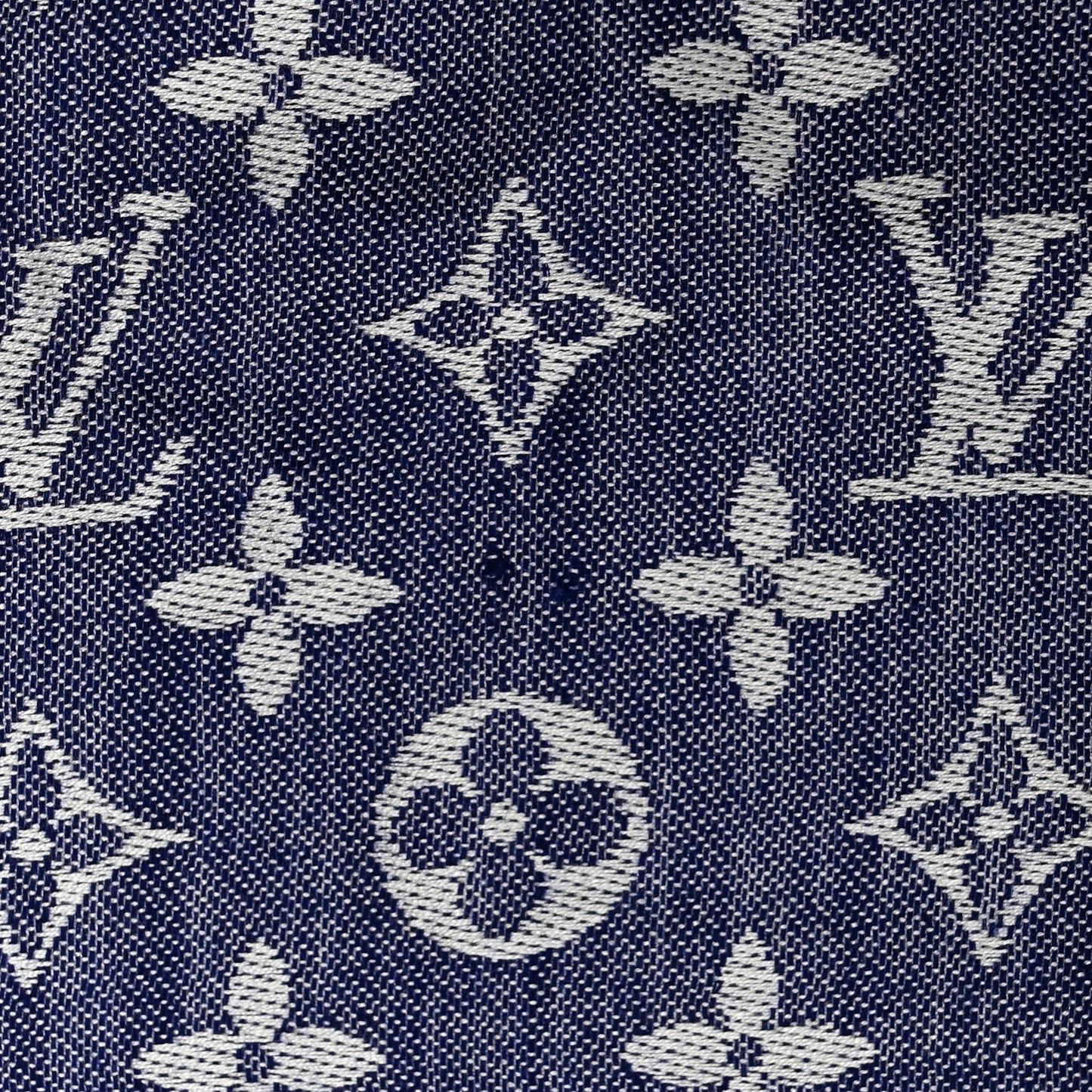 Silk Wool Monogram Denim Shawl Light Blue