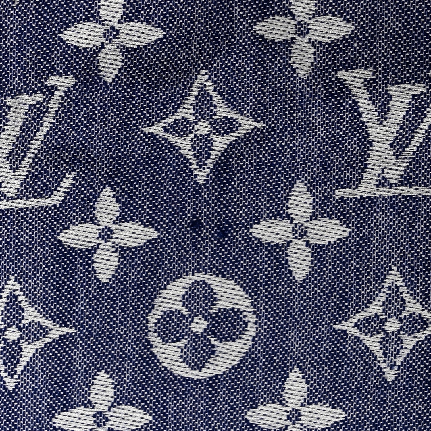 Louis Vuitton Silk Wool Monogram Denim Shawl Light Blue 6 of 6