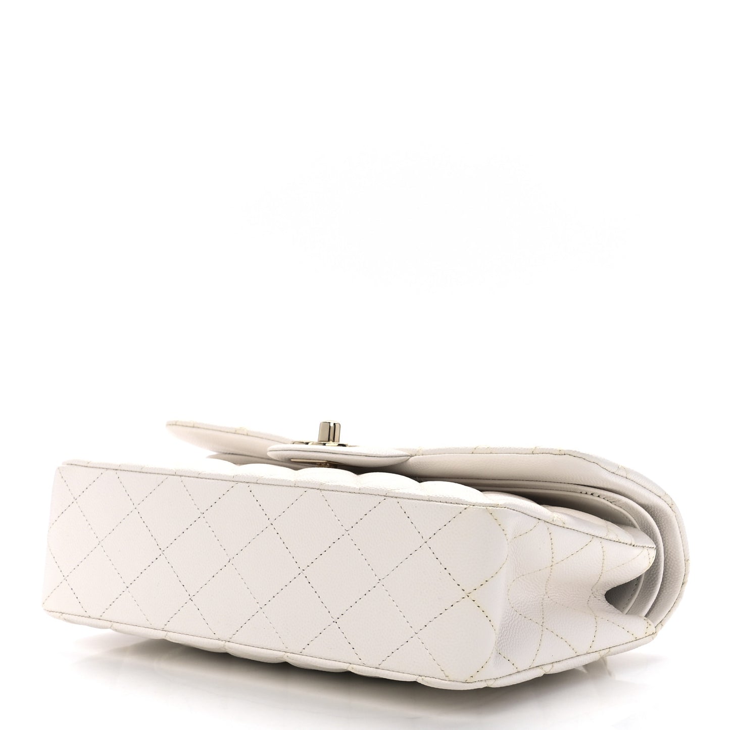 Caviar Quilted Small Double Flap White