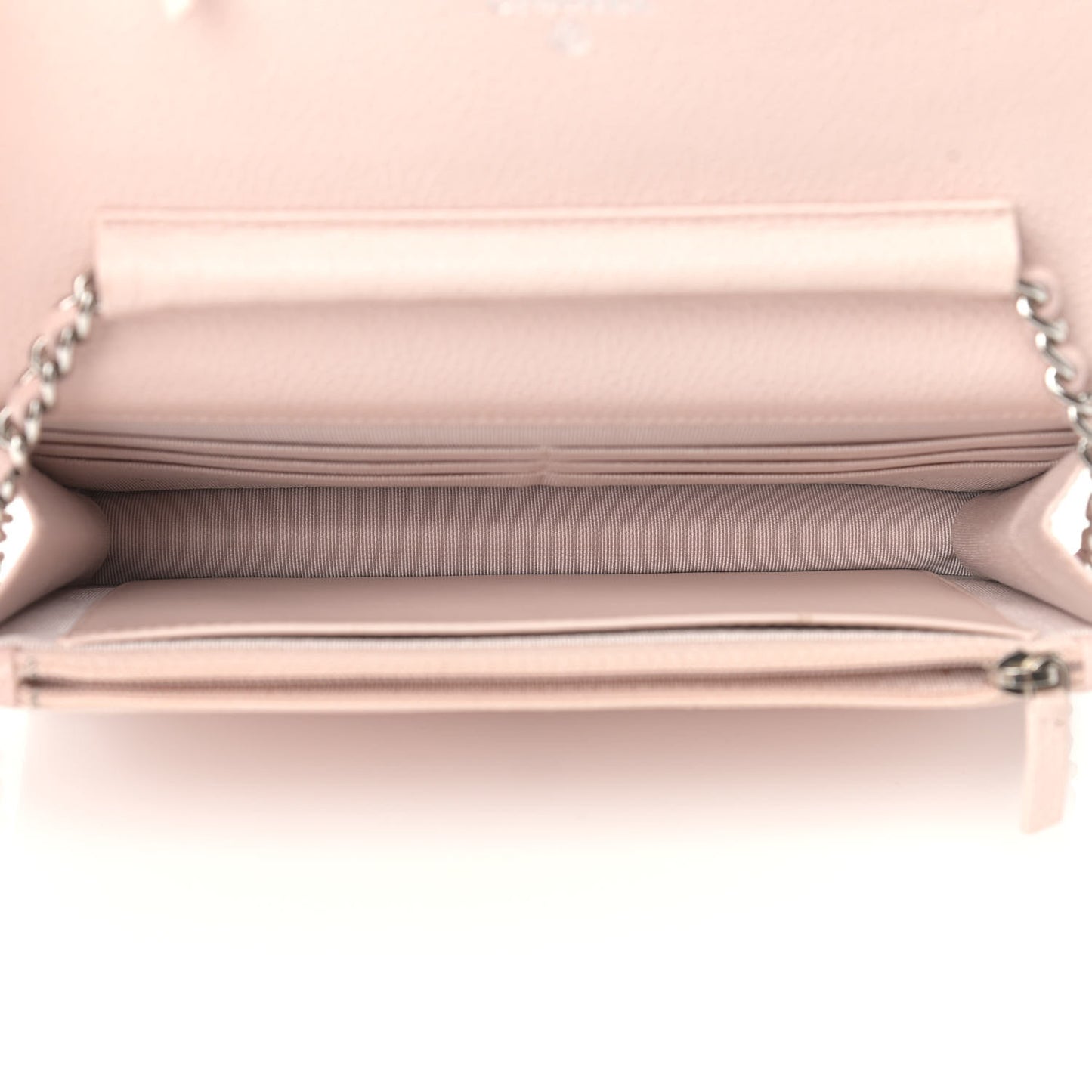 Caviar Quilted Wallet On Chain WOC Light Pink