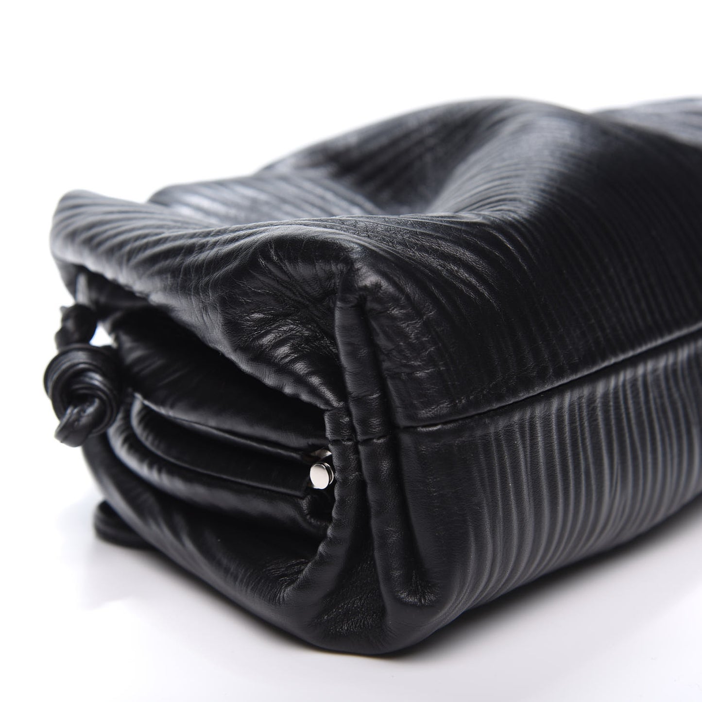 Bark Calfskin Embossed The Mini Pouch Clutch Black