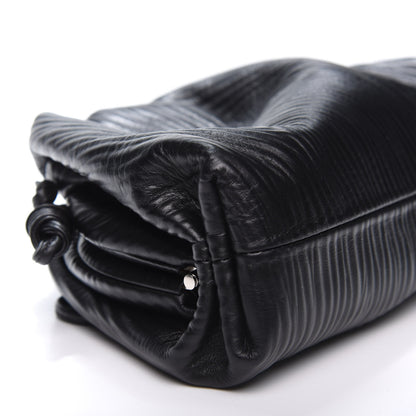 Bottega Veneta Bark Calfskin Embossed The Mini Pouch Clutch Black 5 of 9