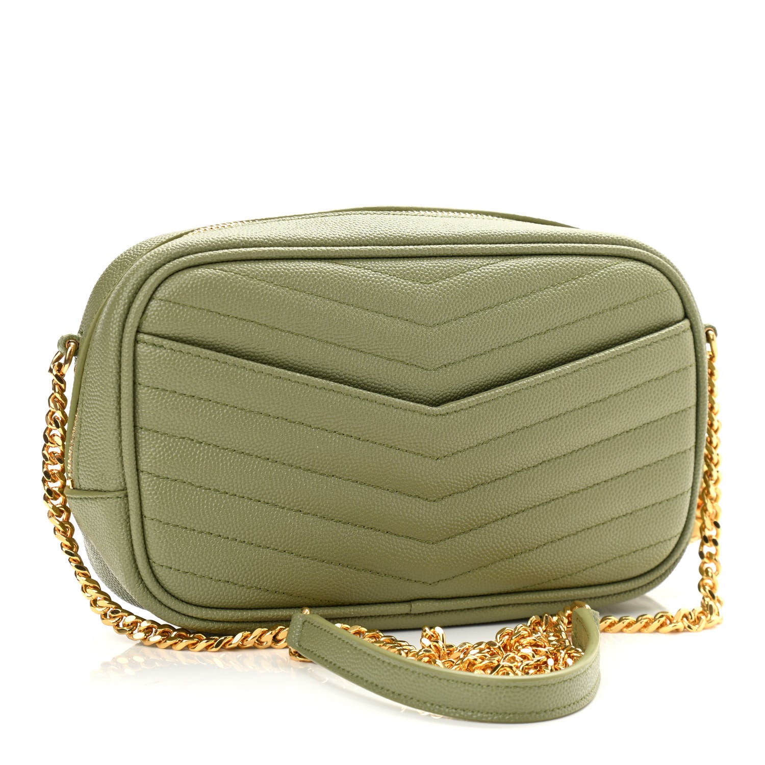 Saint Laurent Grain De Poudre Matelasse Monogram Mini Lou Camera Bag Pistachio 3 of 10