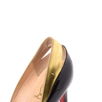 Christian Louboutin Patent Metallic Calfskin Duvette Cutout 120 Pumps 36.5 Black Gold 16 of 22