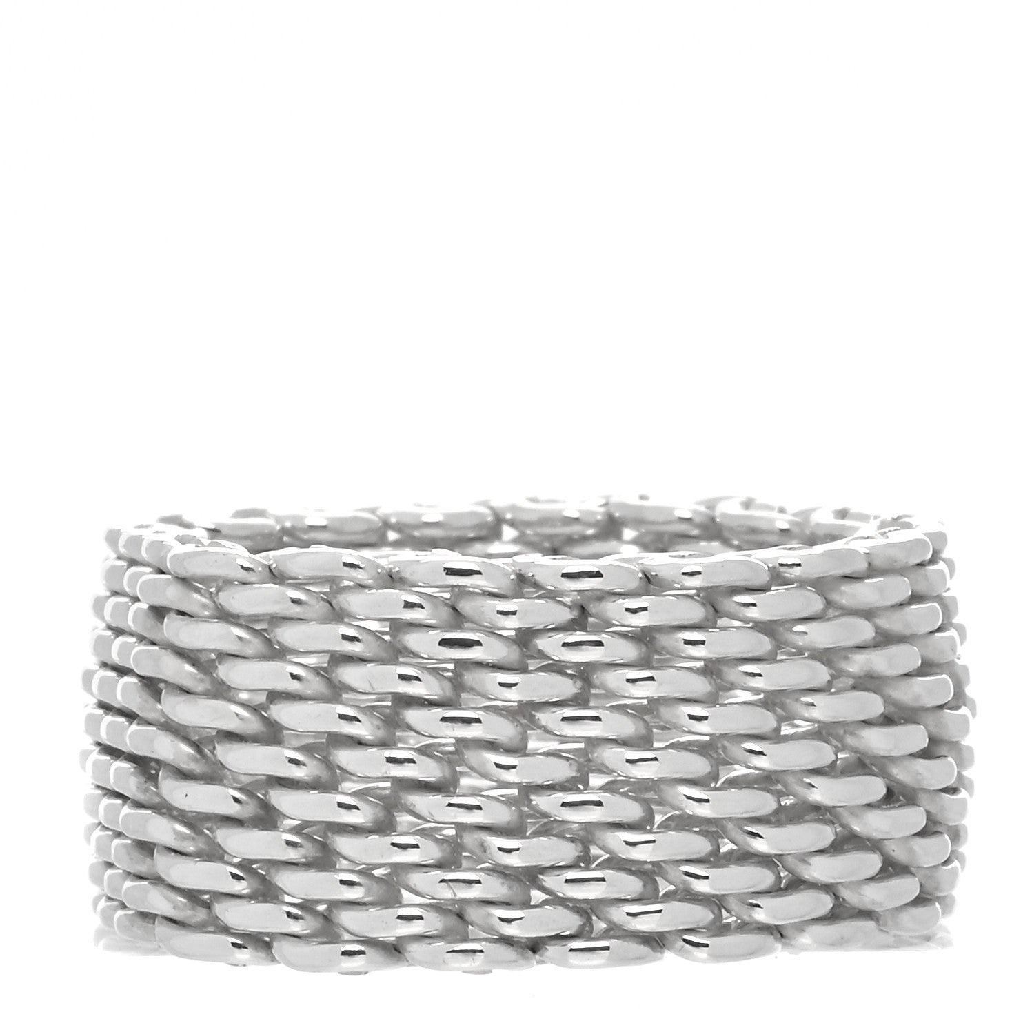 Tiffany Sterling Silver Somerset Mesh Ring 54 7 1 of 4