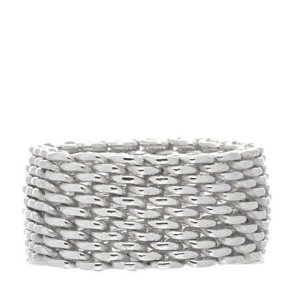 Tiffany Sterling Silver Somerset Mesh Ring 54 7 1 of 4