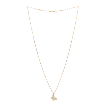 Van Cleef & Arpels 18K Yellow Gold Mother of Pearl Sweet Alhambra Butterfly Pendant Necklace 3 of 6
