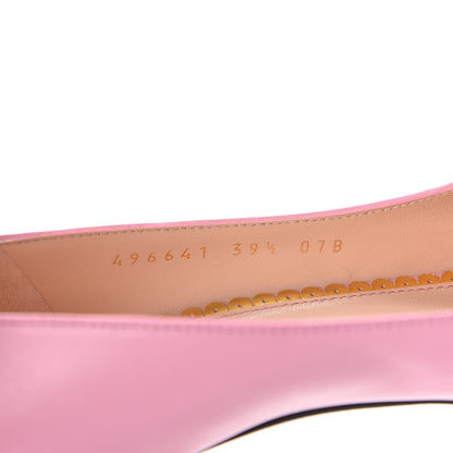 Gucci Nappa Queen Margaret Bow Mid Heel Pumps 39.5 Sugar Pink 8 of 9