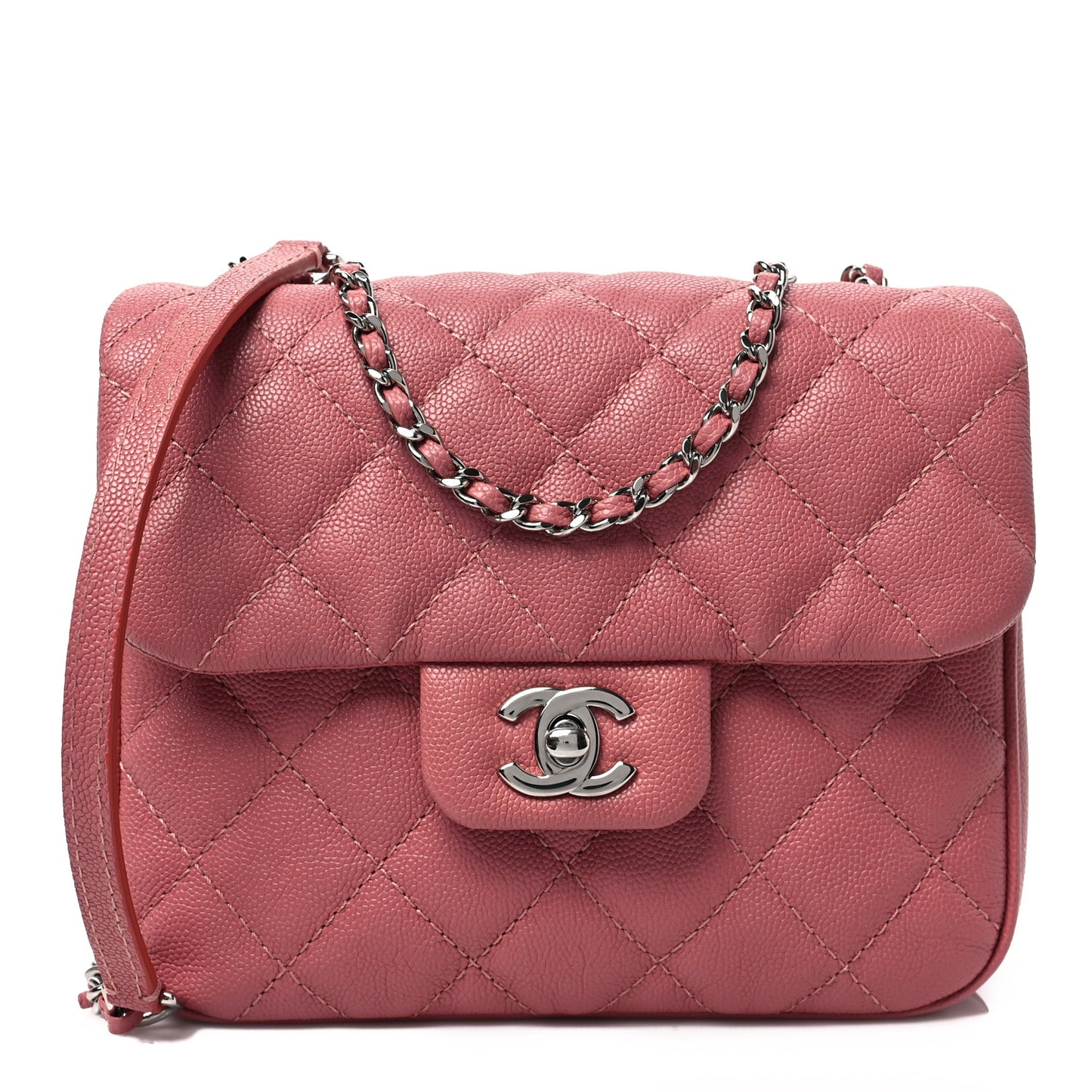 Caviar Quilted Small Urban Companion Flap Pink