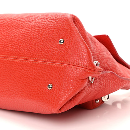 Salvatore Ferragamo Grained Calfskin Sofia Satchel Red 9 of 18