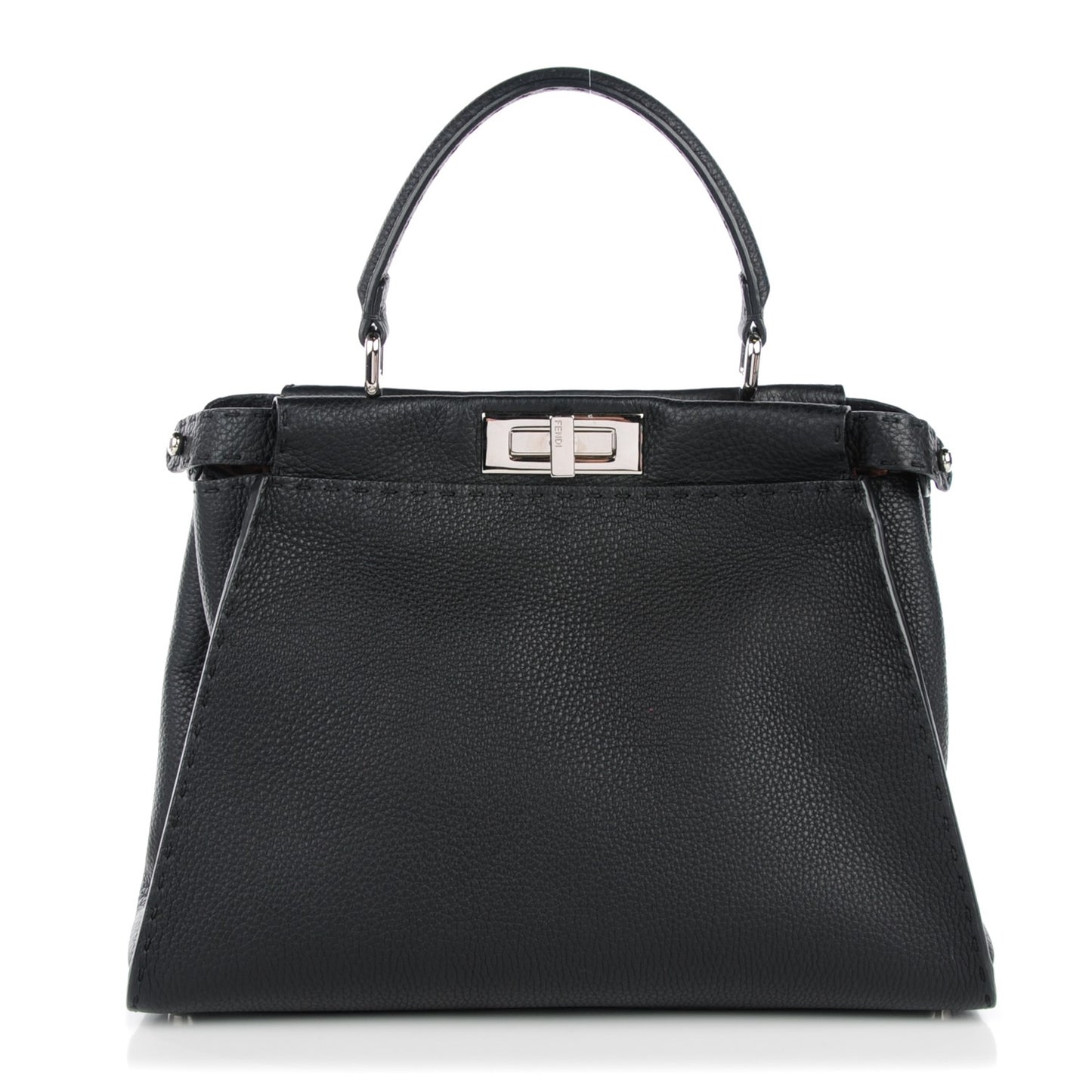 Cuoio Romano Selleria Bi-Color Medium Peekaboo Iconic Satchel Black Mou