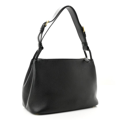 Prada Vitello Daino Flap Shoulder Bag Black 3 of 11
