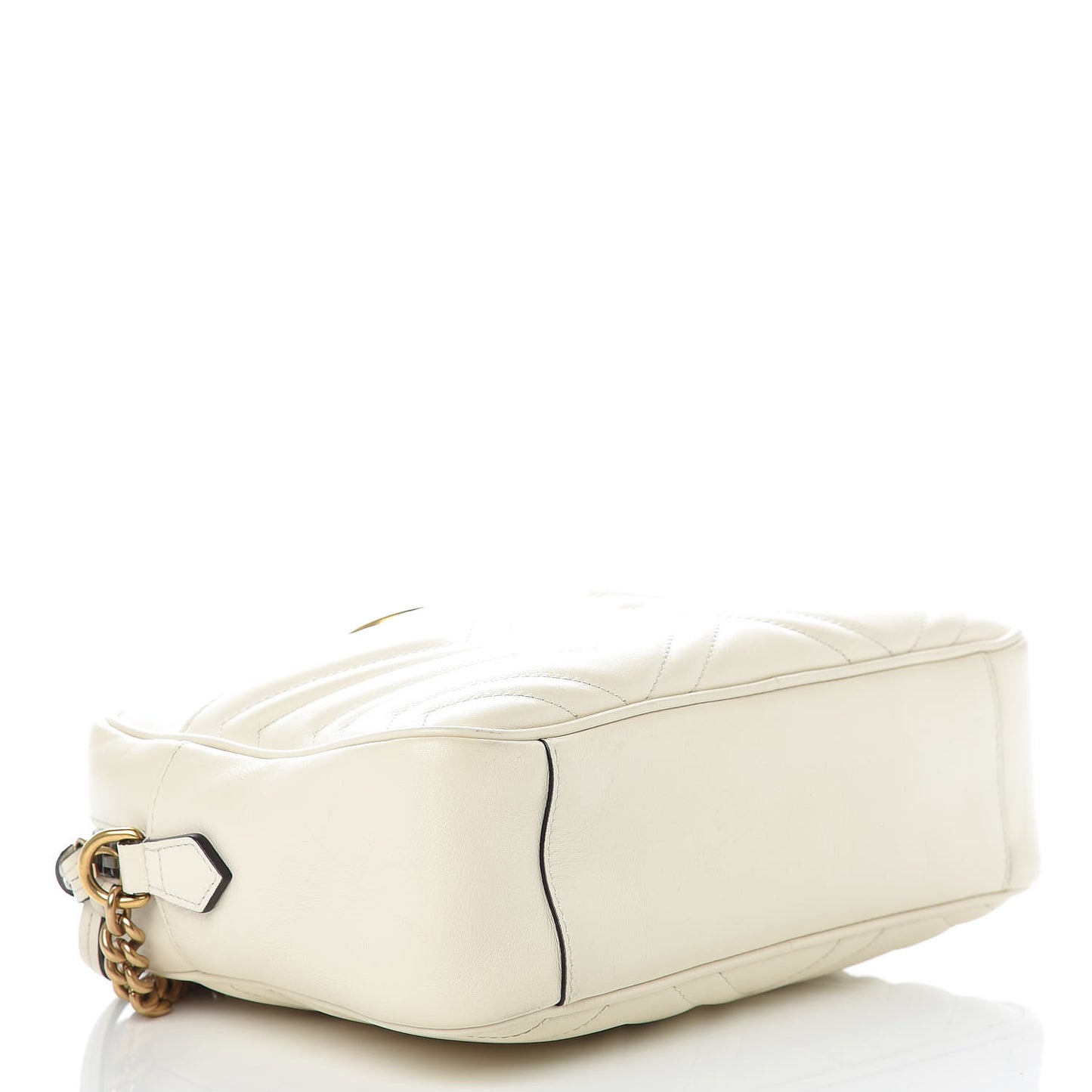 Calfskin Matelasse Medium GG Marmont Chain Shoulder Bag Mystic White