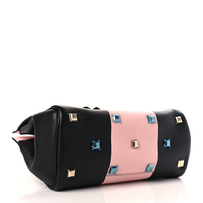 Salvatore Ferragamo Calfskin Studio Top Handle Bag Black Pink 5 of 9