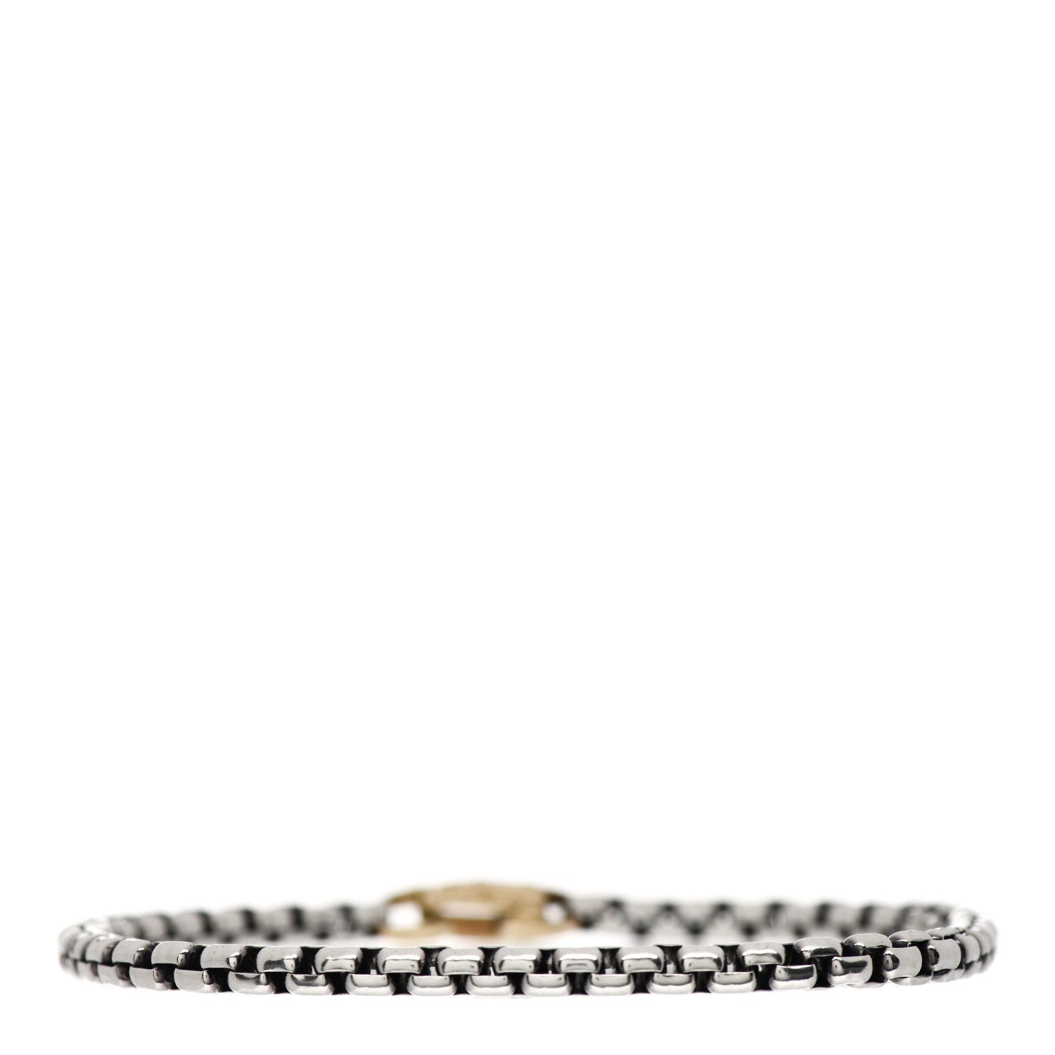 David Yurman Sterling Silver 14K Yellow Gold 4mm Bel Aire Chain Bracelet 2 of 3