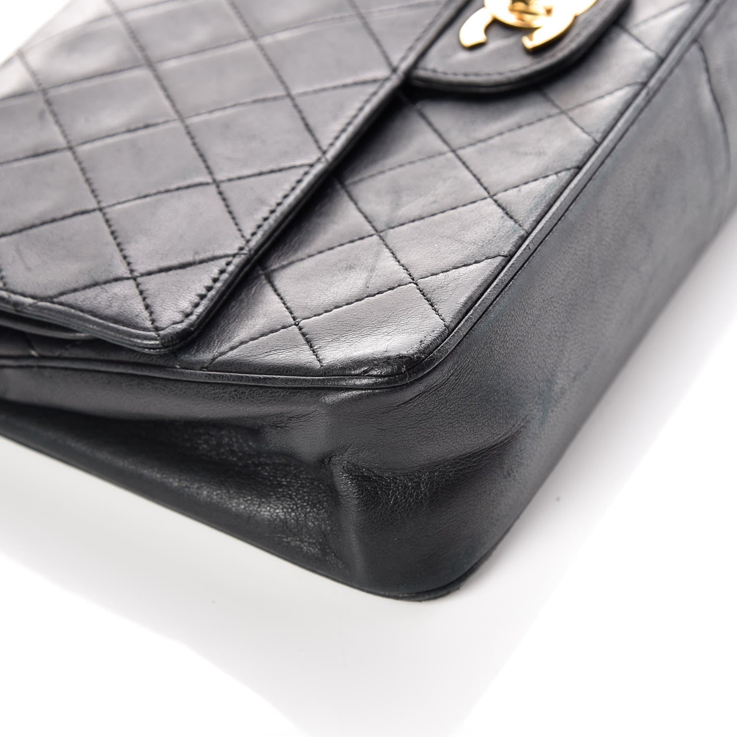 Chanel Lambskin Quilted Medium Double Flap Bijoux Chain Black 13 of 21