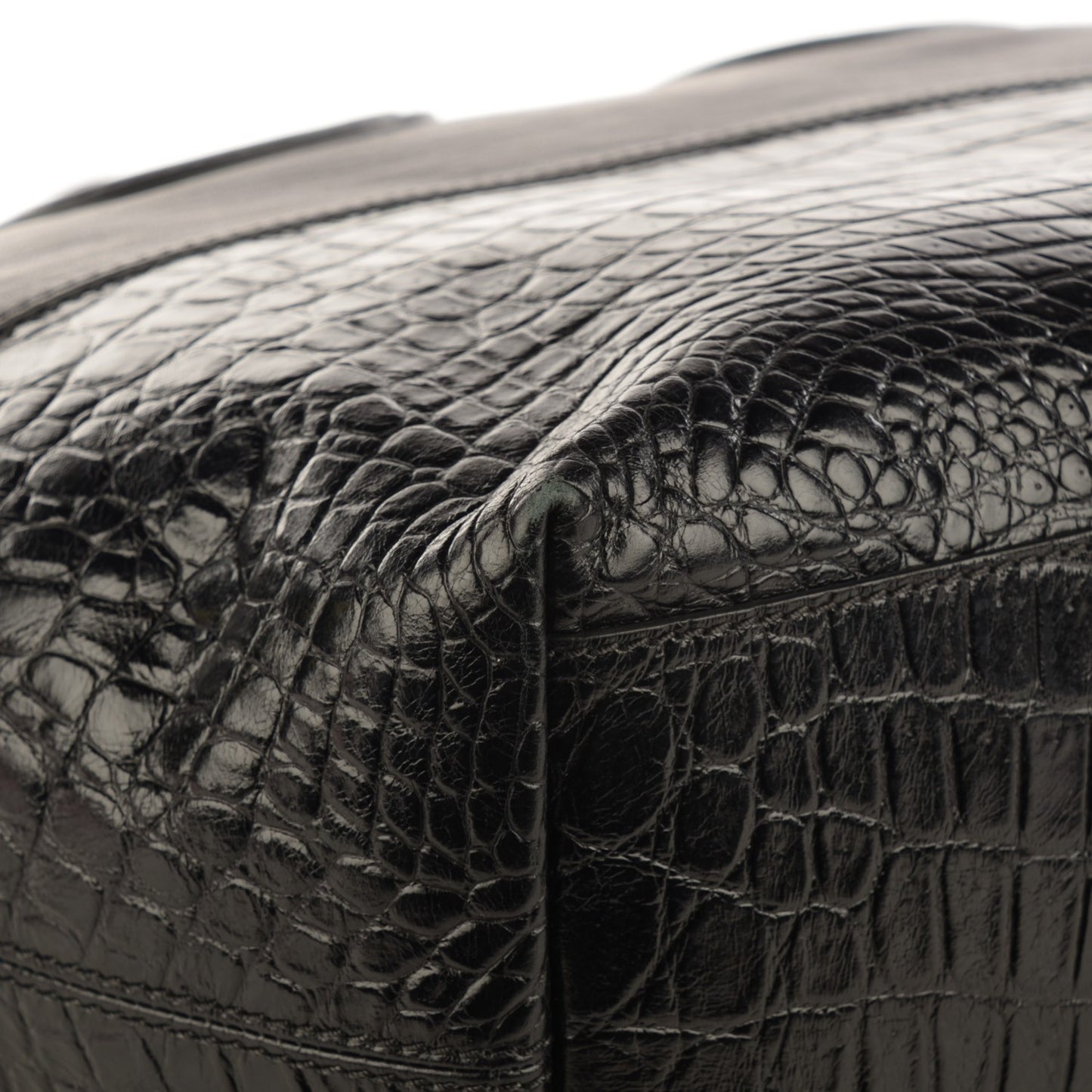 Calfskin Crocodile Embossed Medium Nightingale Black