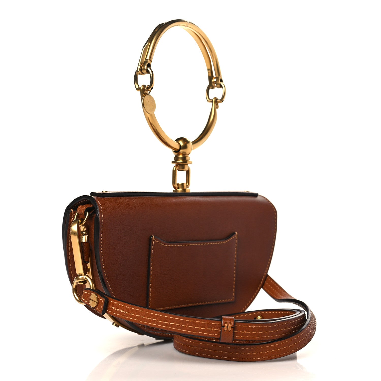 Chloe Calfskin Small Nile Bracelet Minaudiere Bag Caramel 3 of 8