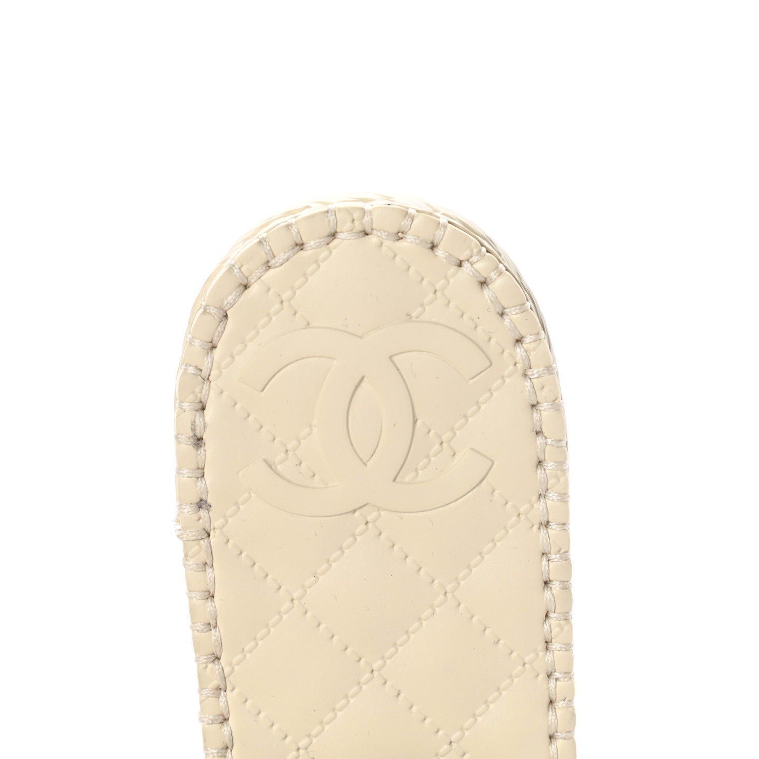 Chanel Metallic Lambskin CC Slingback Espadrilles 42 Ivory Gold 8 of 8