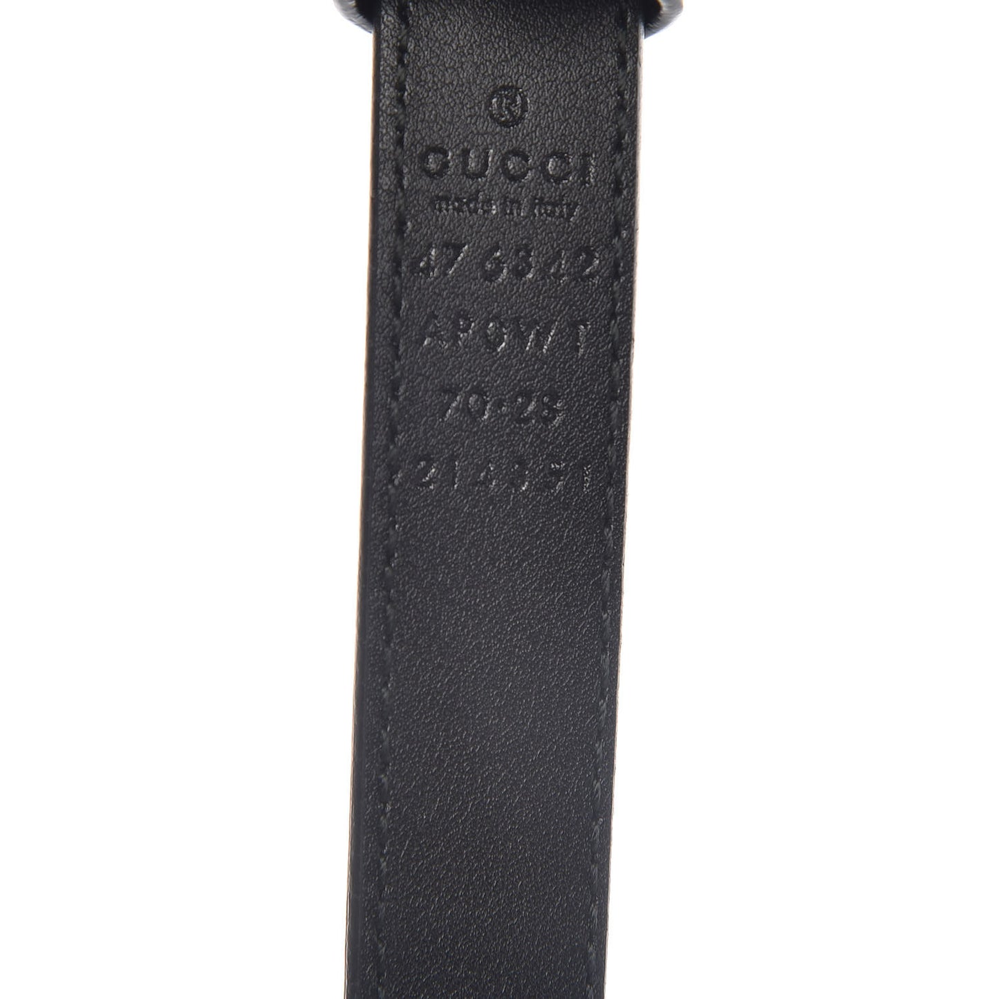 Calfskin Pearl Double G 20mm Belt 70 28 Black Cream