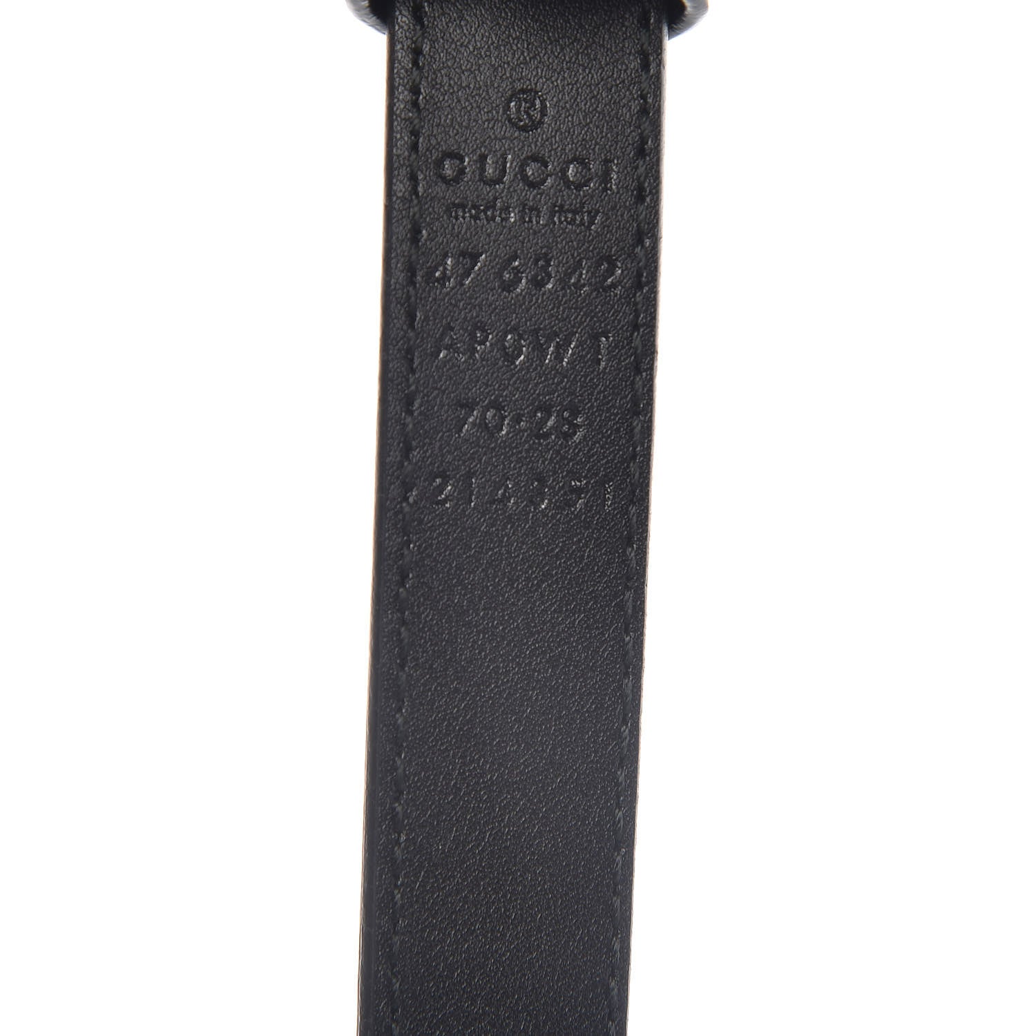 Gucci Calfskin Pearl Double G 20mm Belt 70 28 Black Cream 4 of 6