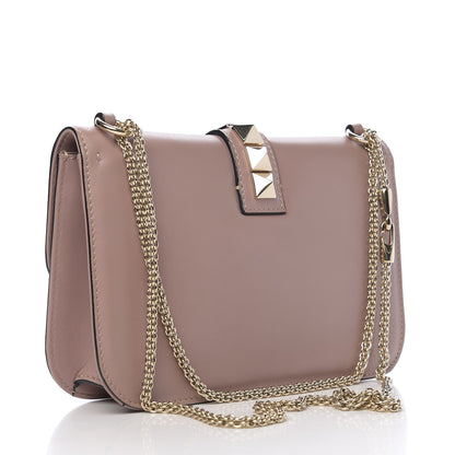 Valentino Garavani Vitello Medium Glam Lock Rockstud Flap Poudre 2 of 9