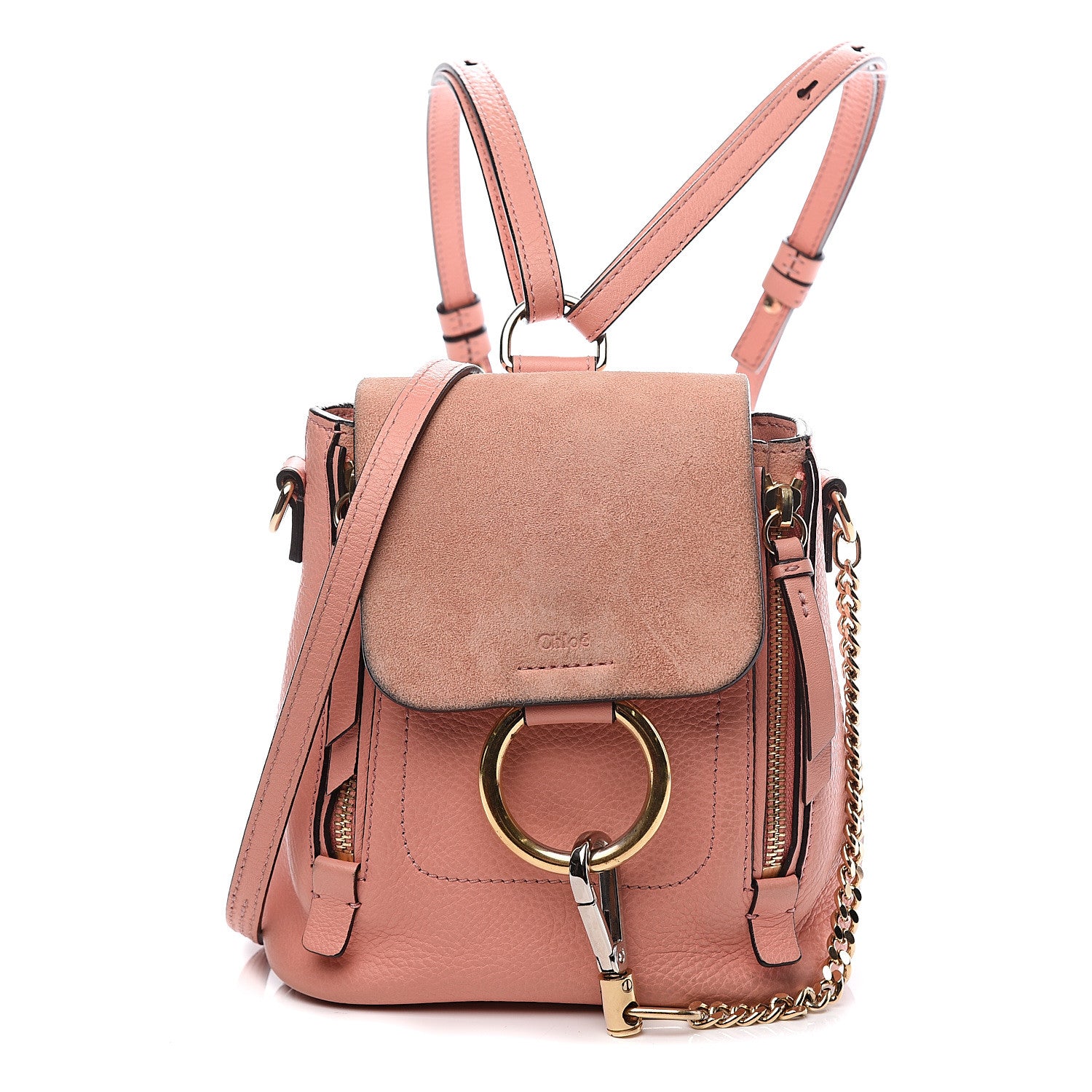 Chloe Suede Calfskin Mini Faye Backpack Ideal Blush 1 of 18
