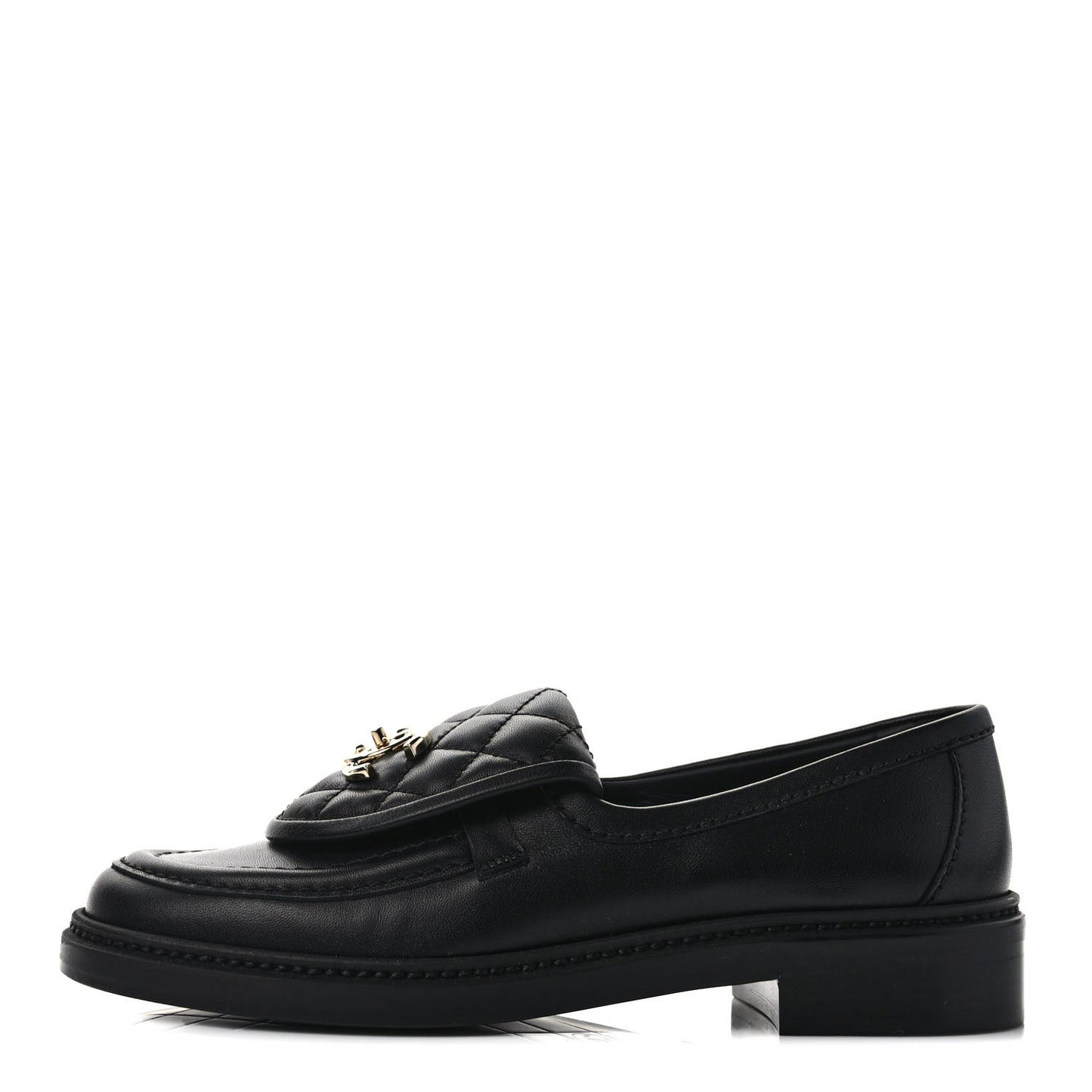 Lambskin Quilted CC Turnlock Loafers 36.5 Black