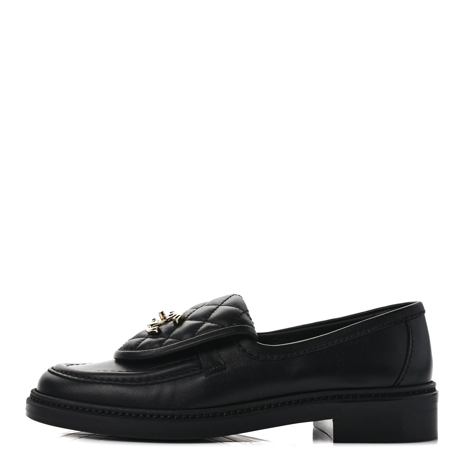 Chanel Lambskin Quilted CC Turnlock Loafers 36.5 Black 1 of 9