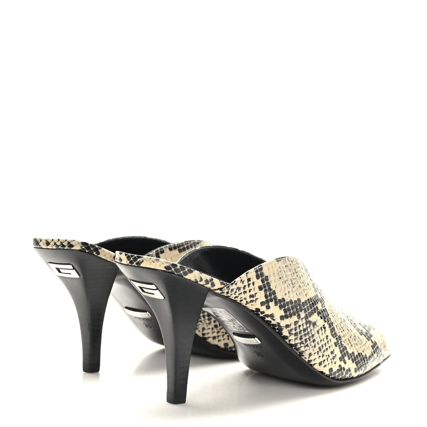 Gucci Calfskin Python Print Square G Slide Sandals 36 Beige Avana 4 of 8