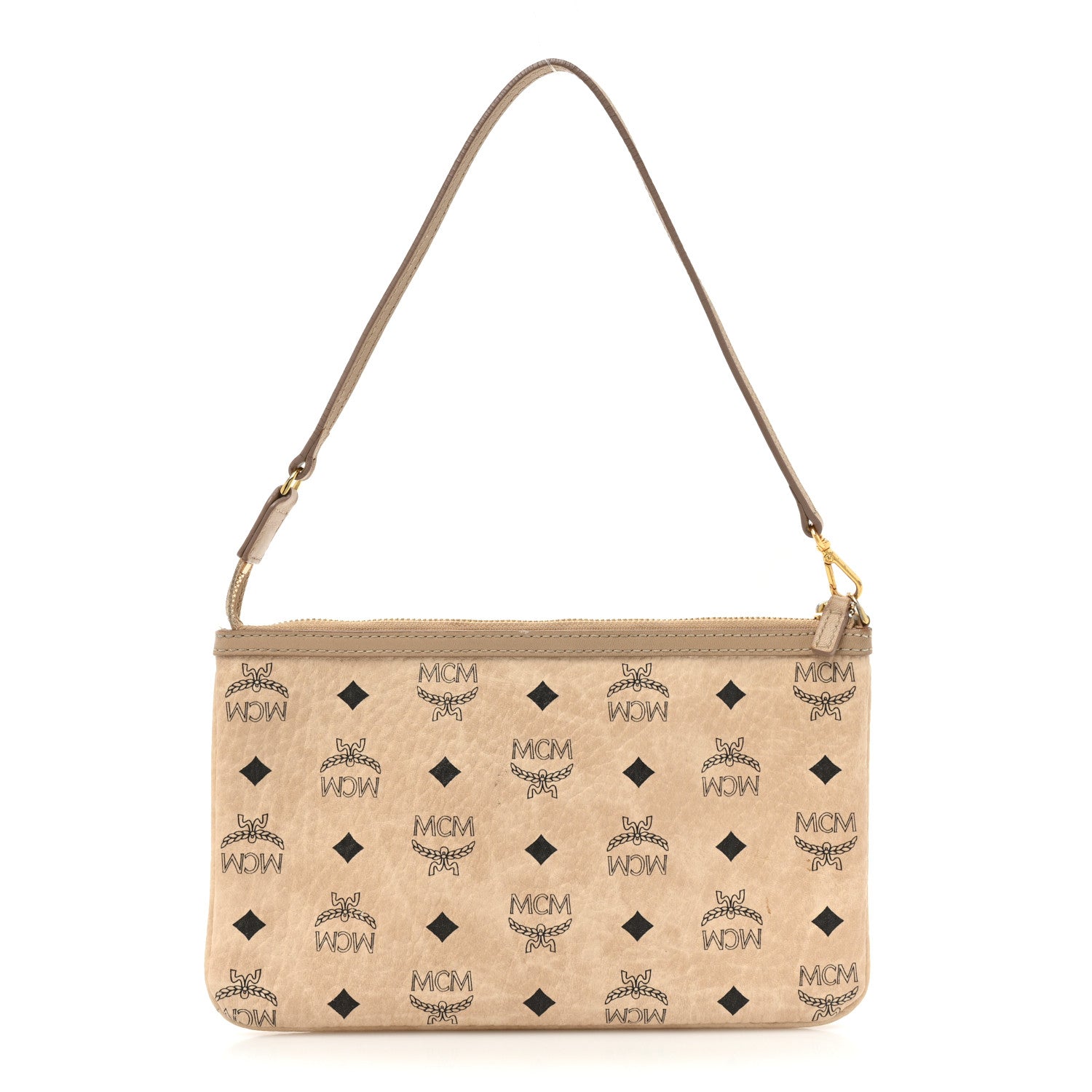 MCM Visetos Medium Pouch Beige 1 of 12