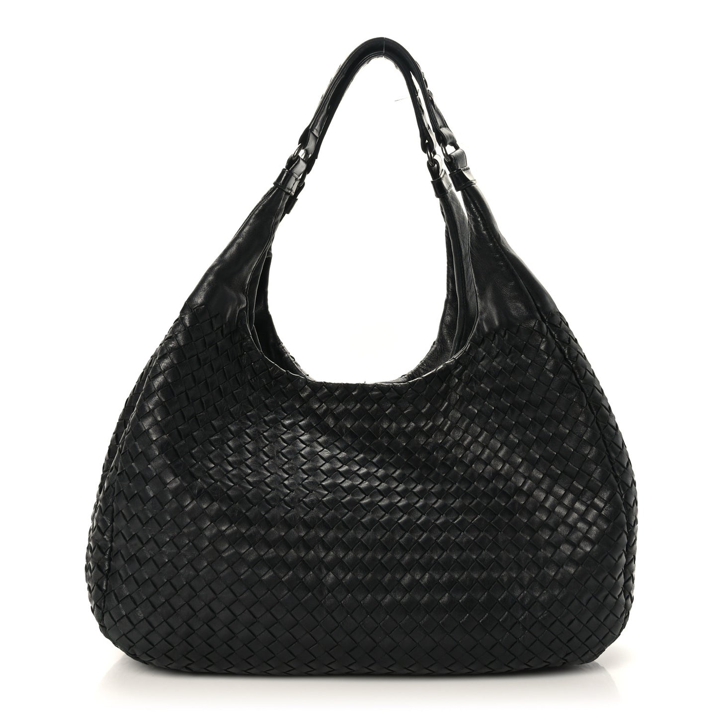 Nappa Intrecciato Large Campana Hobo Black