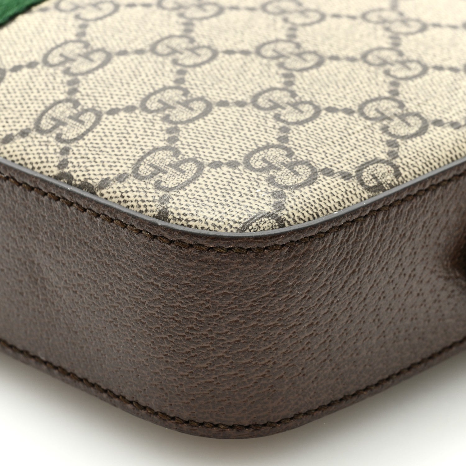 Gucci GG Supreme Monogram Textured Dollar Calfskin Web Ophidia Wristlet Shoulder Bag Beige Ebony New Acero 8 of 8