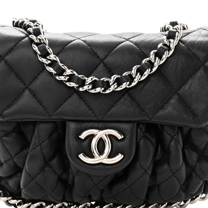 Chanel Washed Lambskin Quilted Mini Chain Around Flap Black 8 of 10
