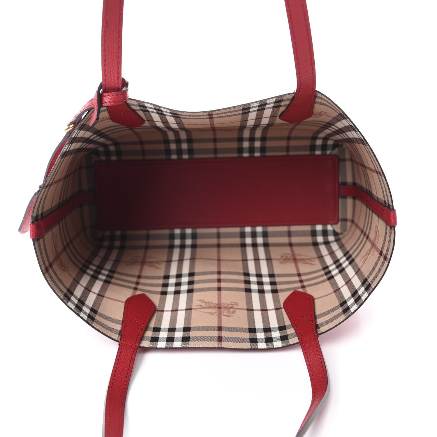 Burberry Haymarket Check Small Reversible Tote Poppy Red 5 of 19