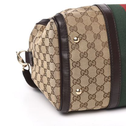 Gucci Monogram Vintage Web Medium Boston Dark Brown 9 of 11