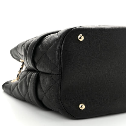 Chanel Caviar Quilted Rolled Up Bucket Drawstring Bag Black 9 of 11