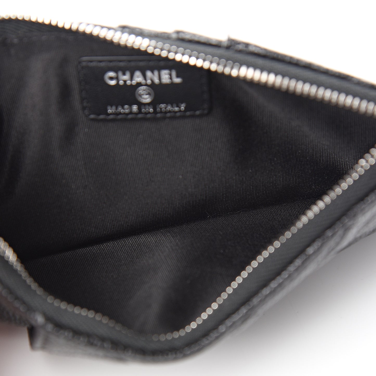 Caviar Quilted Classic Flat Wallet Pouch So Black