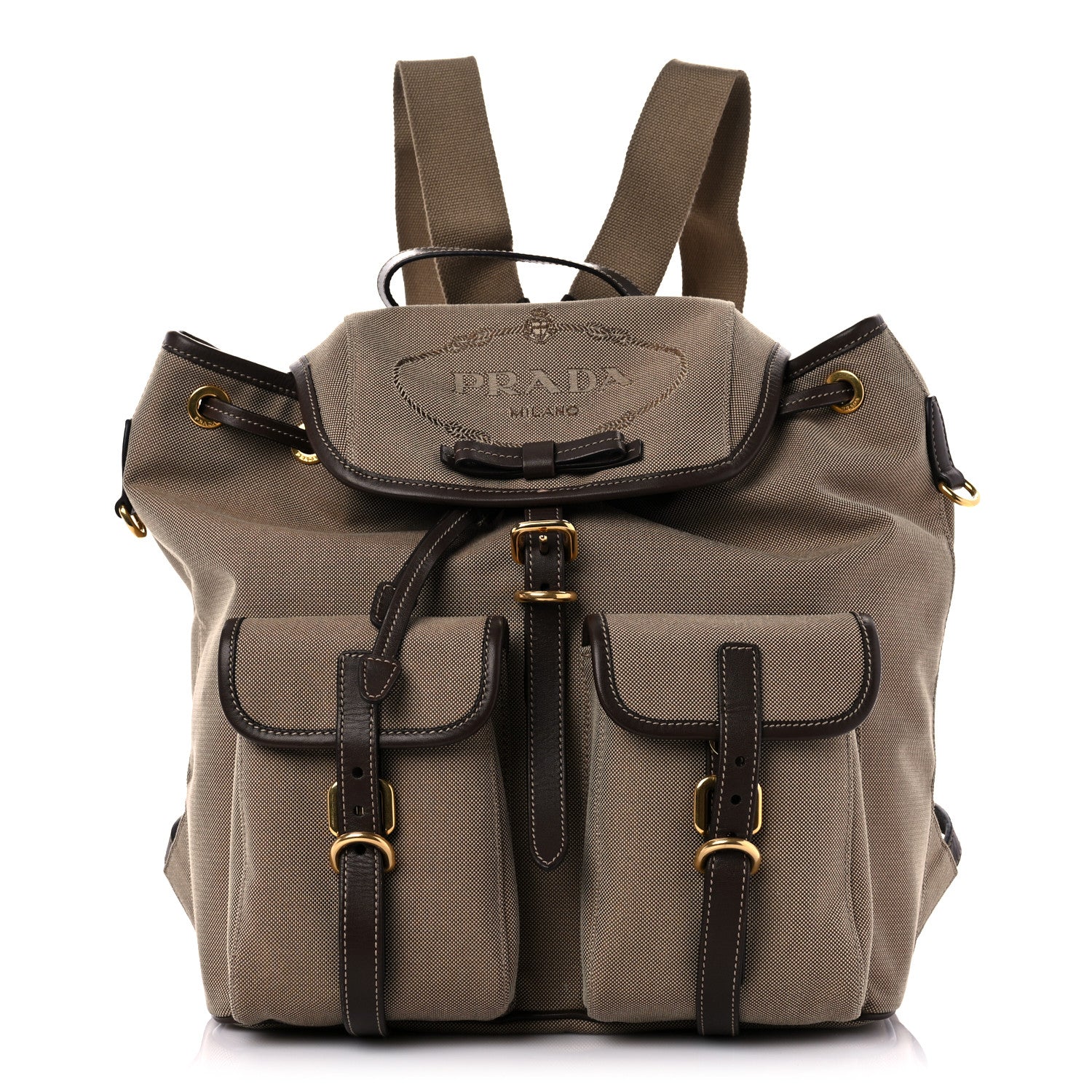 Prada Jacquard Logo Rucksack Backpack Corda Bruciato 1 of 9