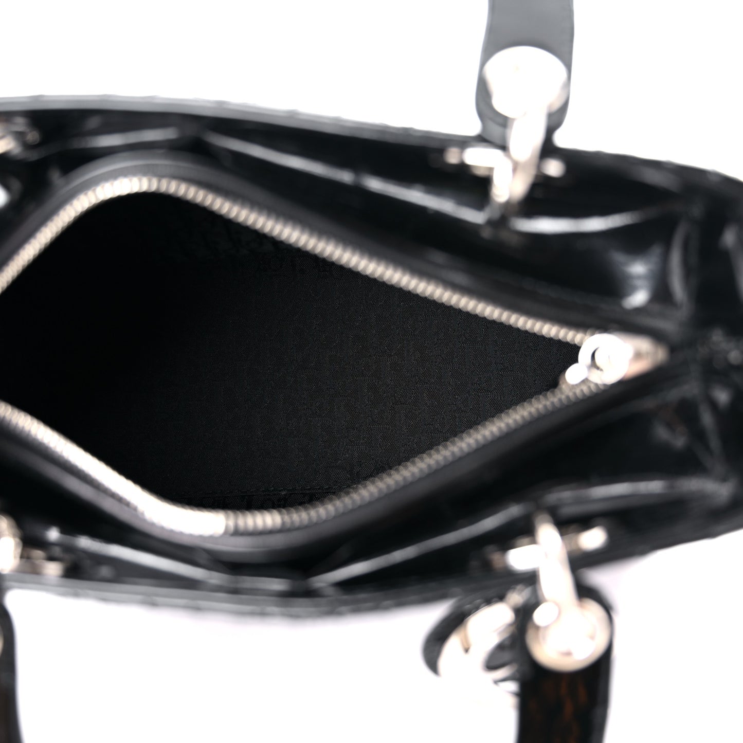 Patent Cannage Stitched Medium Lady Dior Black