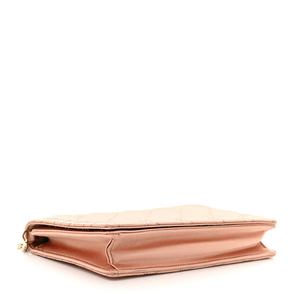 Christian Dior Satin Crystal Cannage Lady Dior Pouch Nude 5 of 11