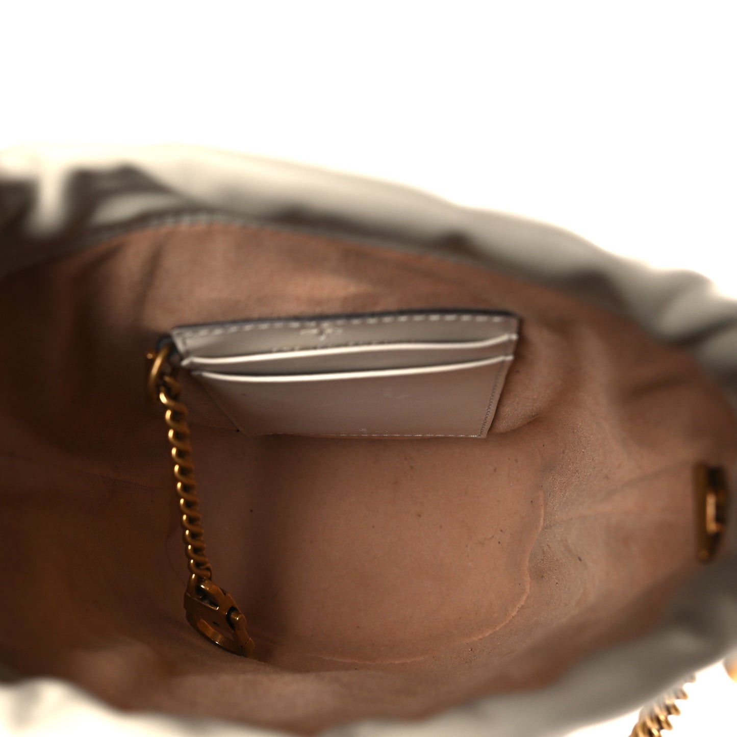 Calfskin Matelasse Mini GG Marmont 2.0 Bucket Bag White