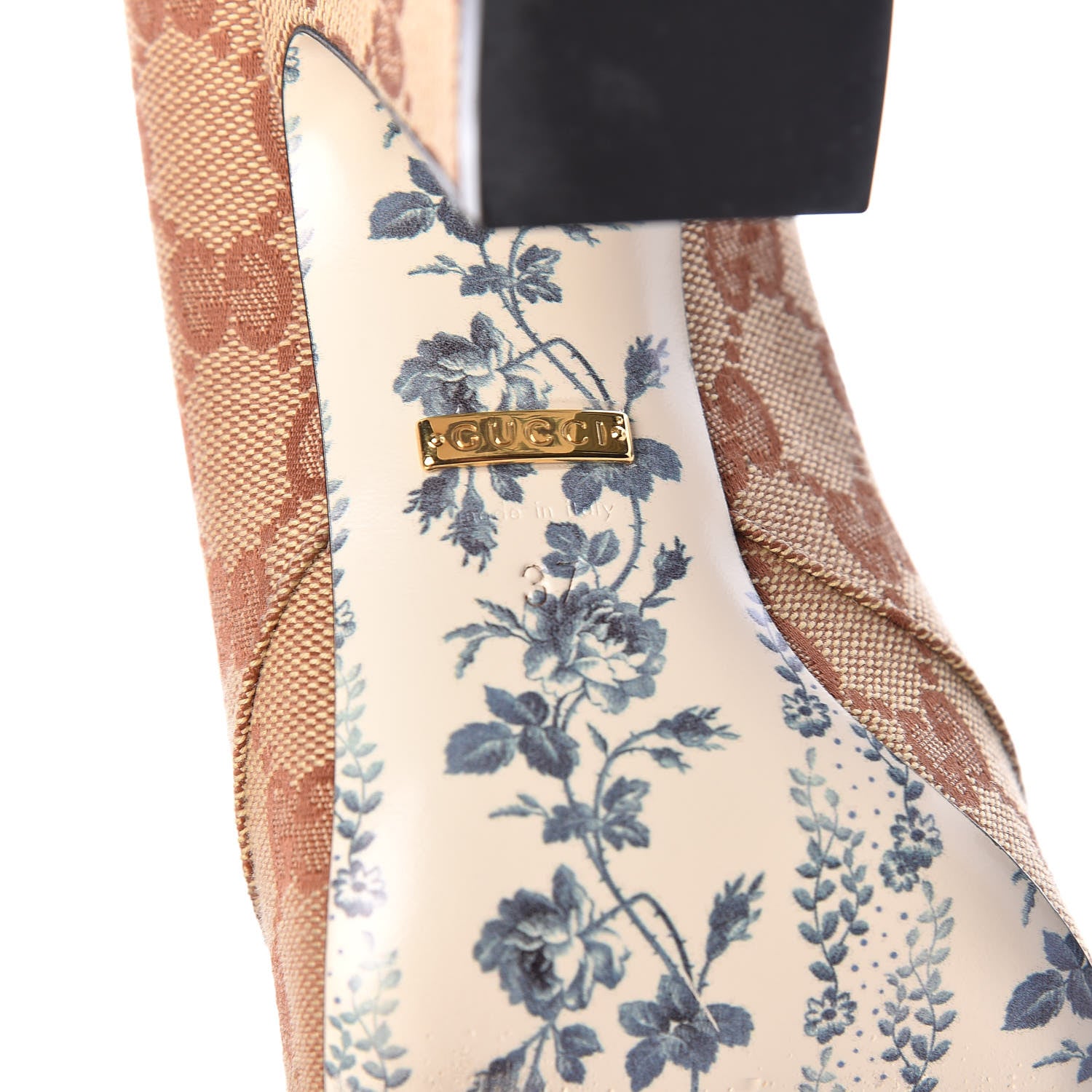 Gucci Monogram GG Victoire 95mm Loafer Pumps 37 Beige Ruggine 9 of 12