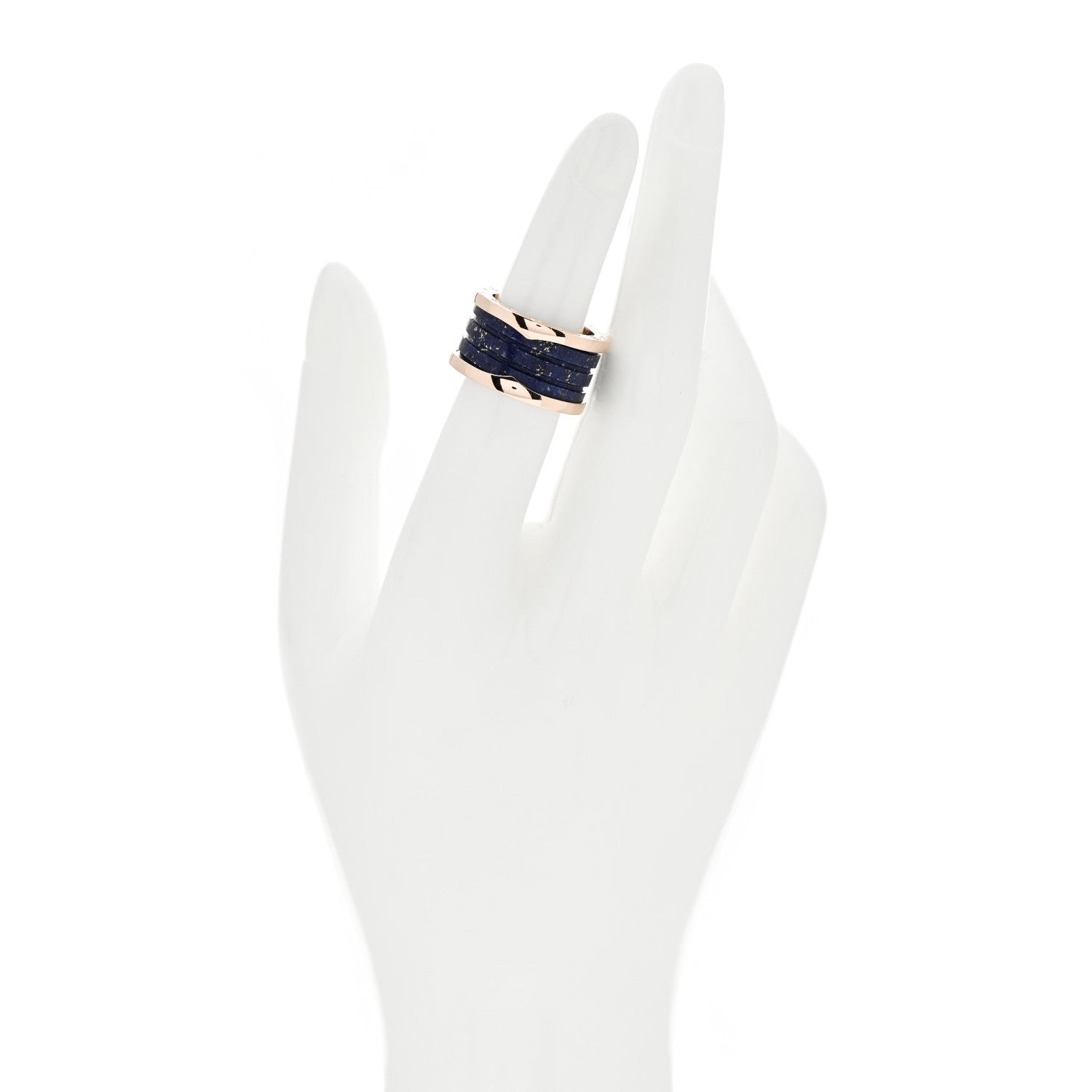 Bulgari 18K Rose Gold Lapis Lazuli B.Zero1 Four-Band Ring 51 5.75 2 of 6