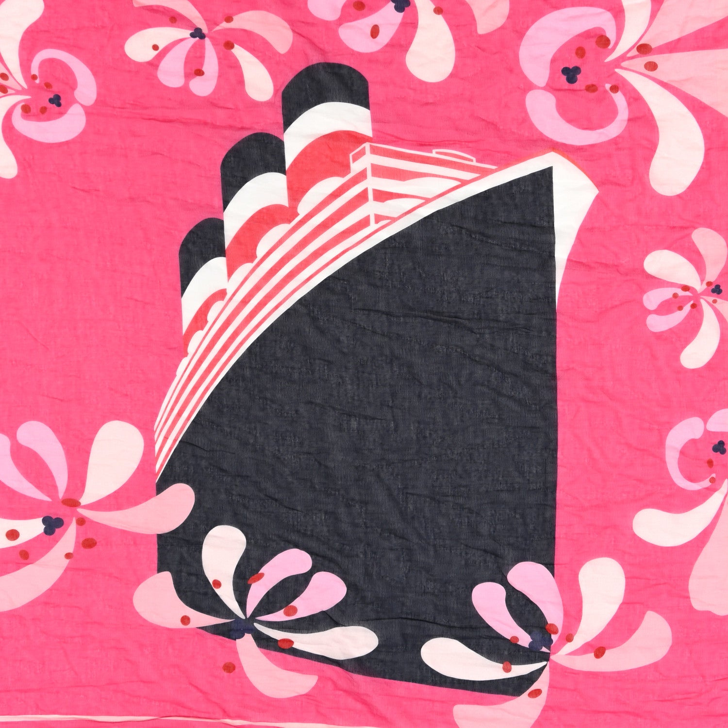 Chanel Cotton Cashmere Floral CC Pareo Scarf Pink 4 of 5
