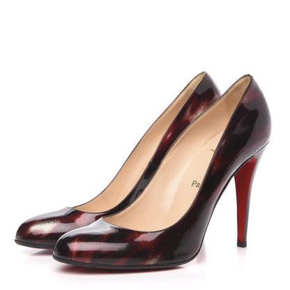 Christian Louboutin Patent Glitter Simple 100 Pumps 42 Burgundy 3 of 10